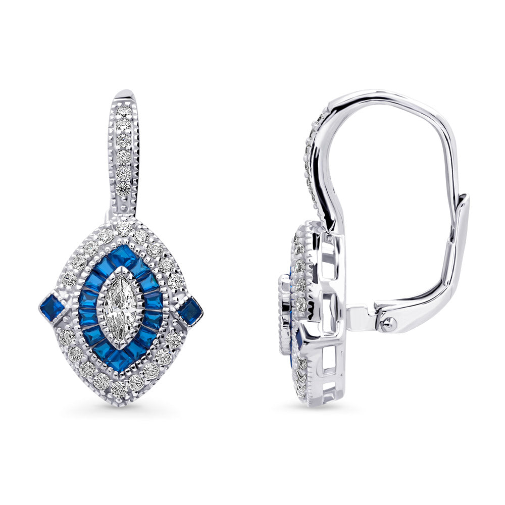 Halo Navette Marquise CZ Statement Set in Sterling Silver, 4 of 11