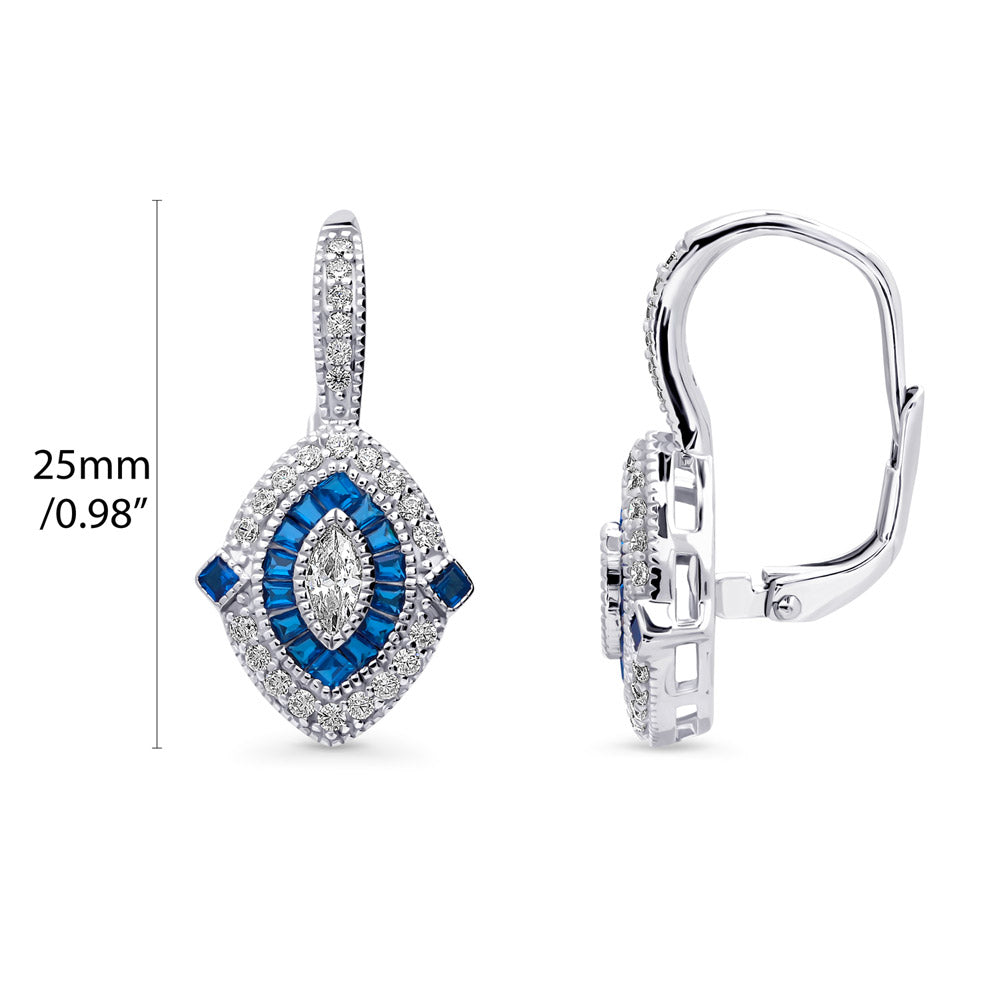 Front view of Halo Navette Marquise CZ Statement Set in Sterling Silver, 8 of 11