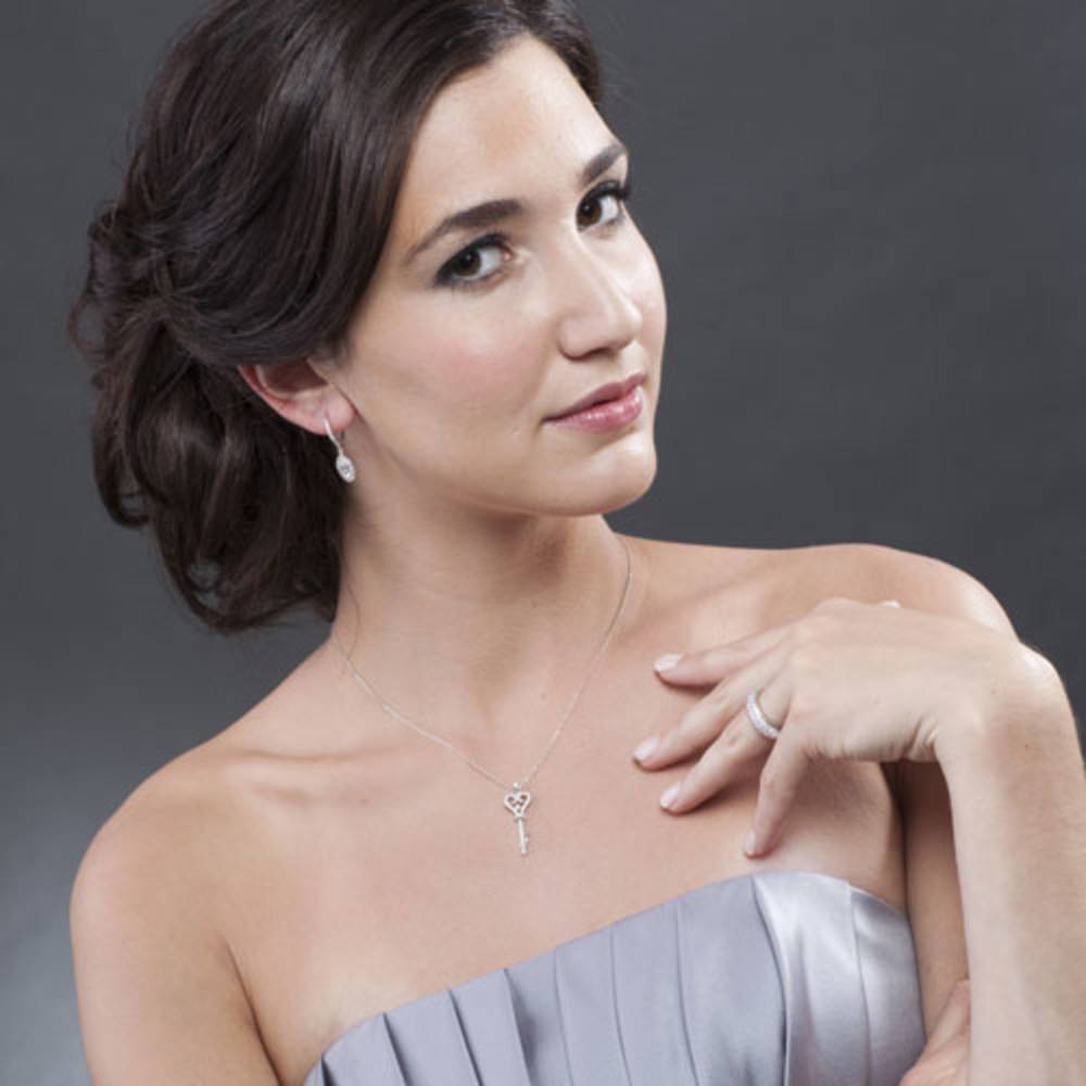 Halo CZ Leverback Earrings in Sterling Silver
