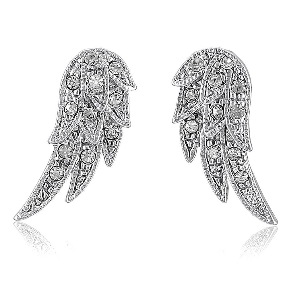 Angel Wings CZ Necklace and Earrings Set in Silver-Tone, 4 of 8