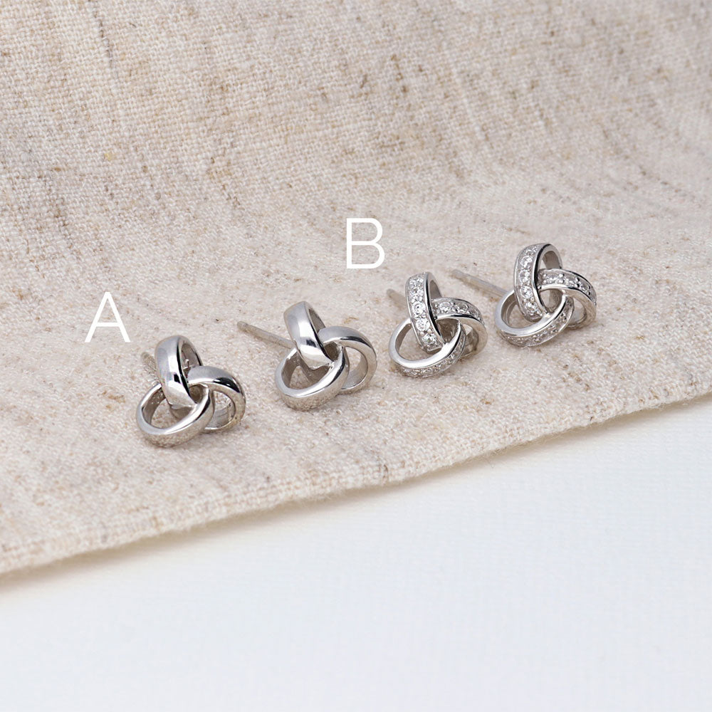 Love Knot Stud Earrings in Sterling Silver