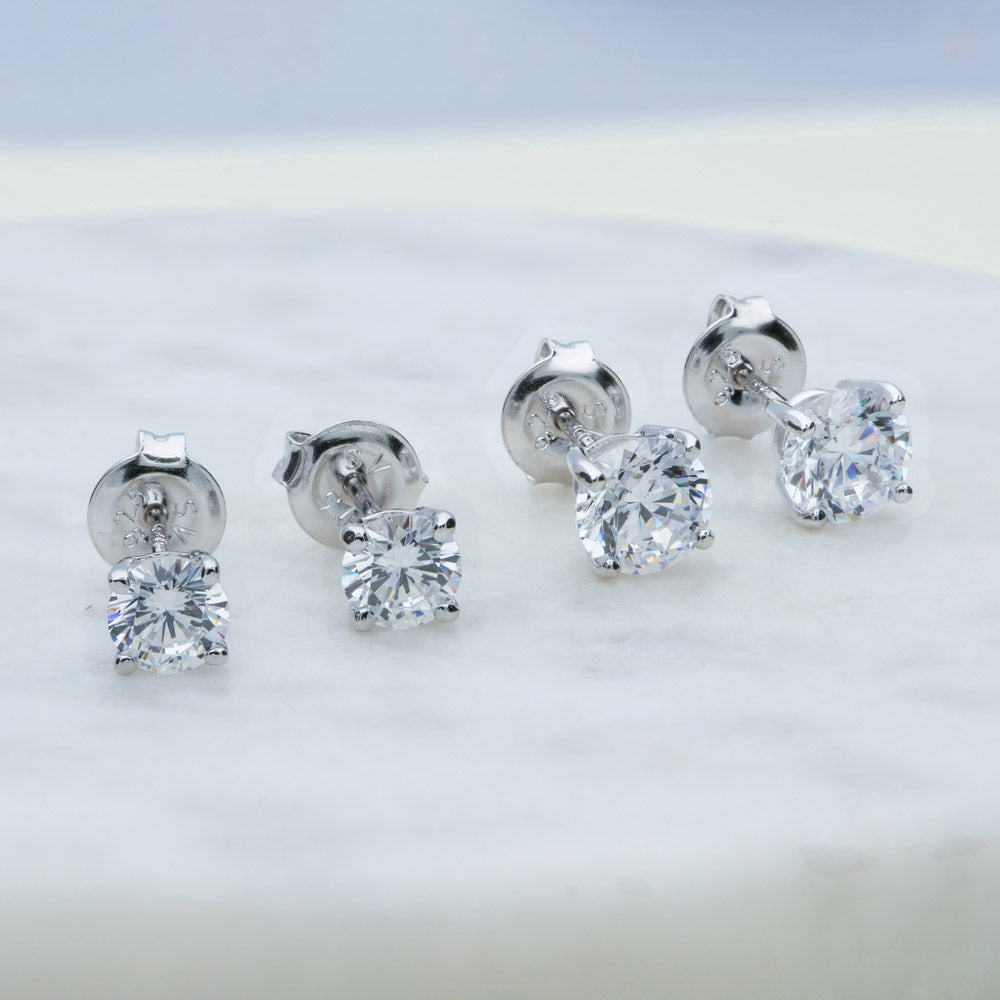 Solitaire 0.8ct/0.9ct CZ Set in Sterling Silver