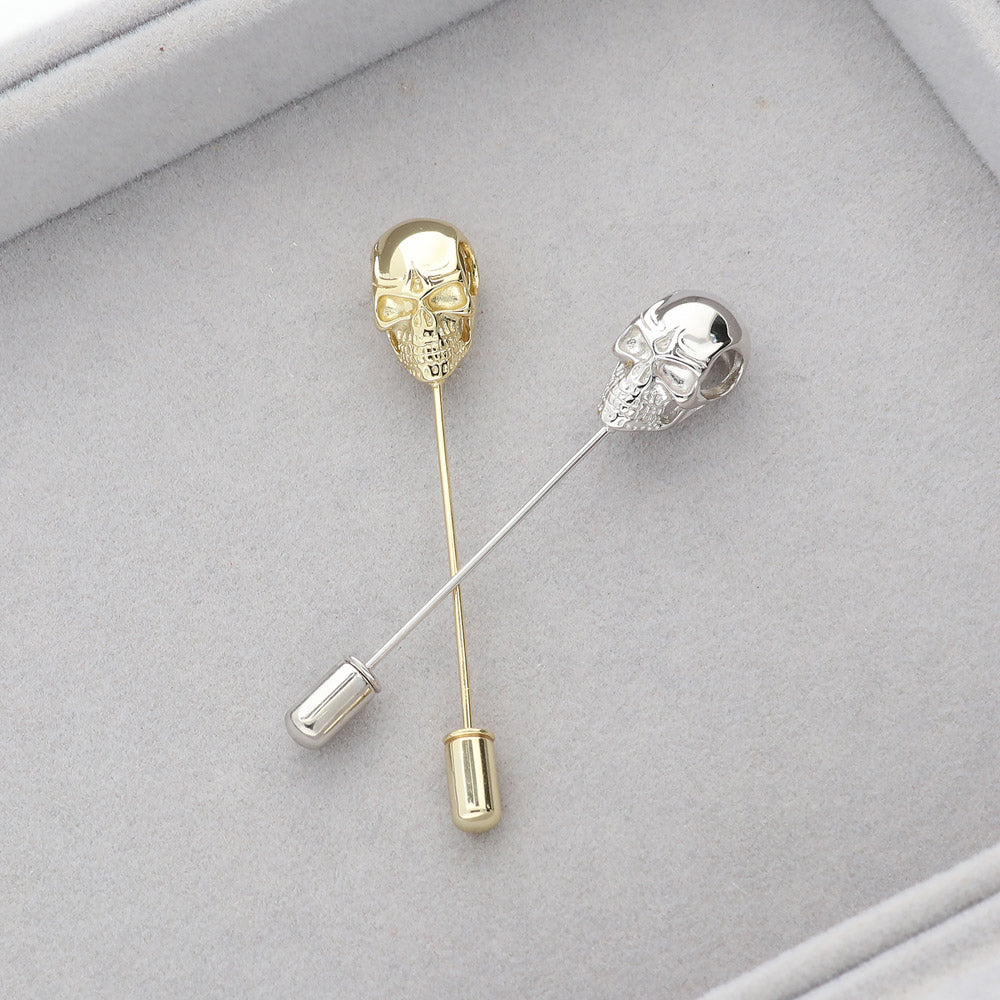 Skull Bones Pin in Sterling Silver