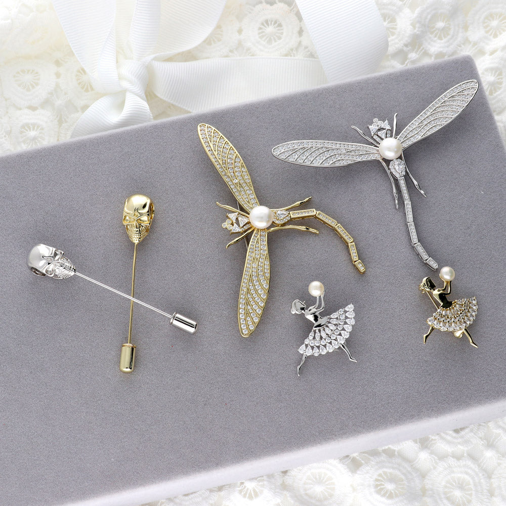 Skull Bones Pin in Sterling Silver