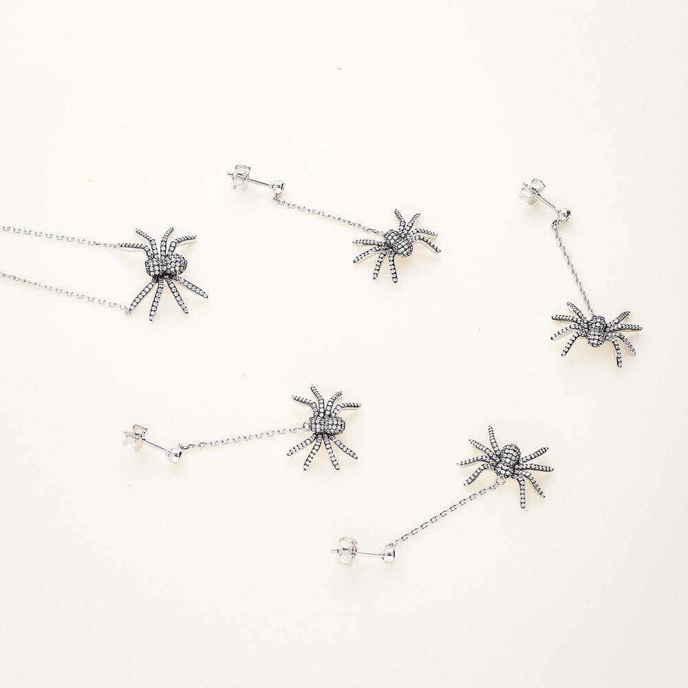 Image Contain: Spider Dangle Earrings, Spider Pendant Necklace