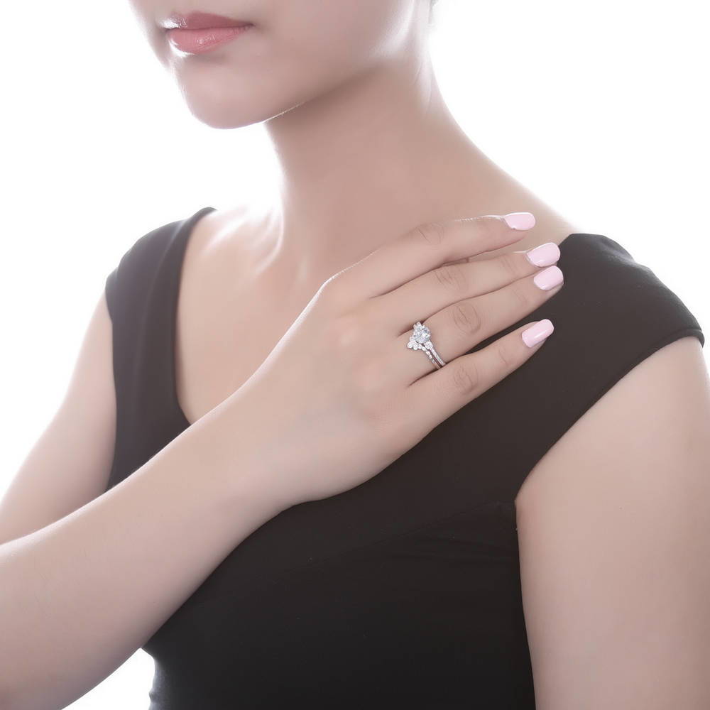 3-Stone 1.25ct CZ Ring in Sterling Silver