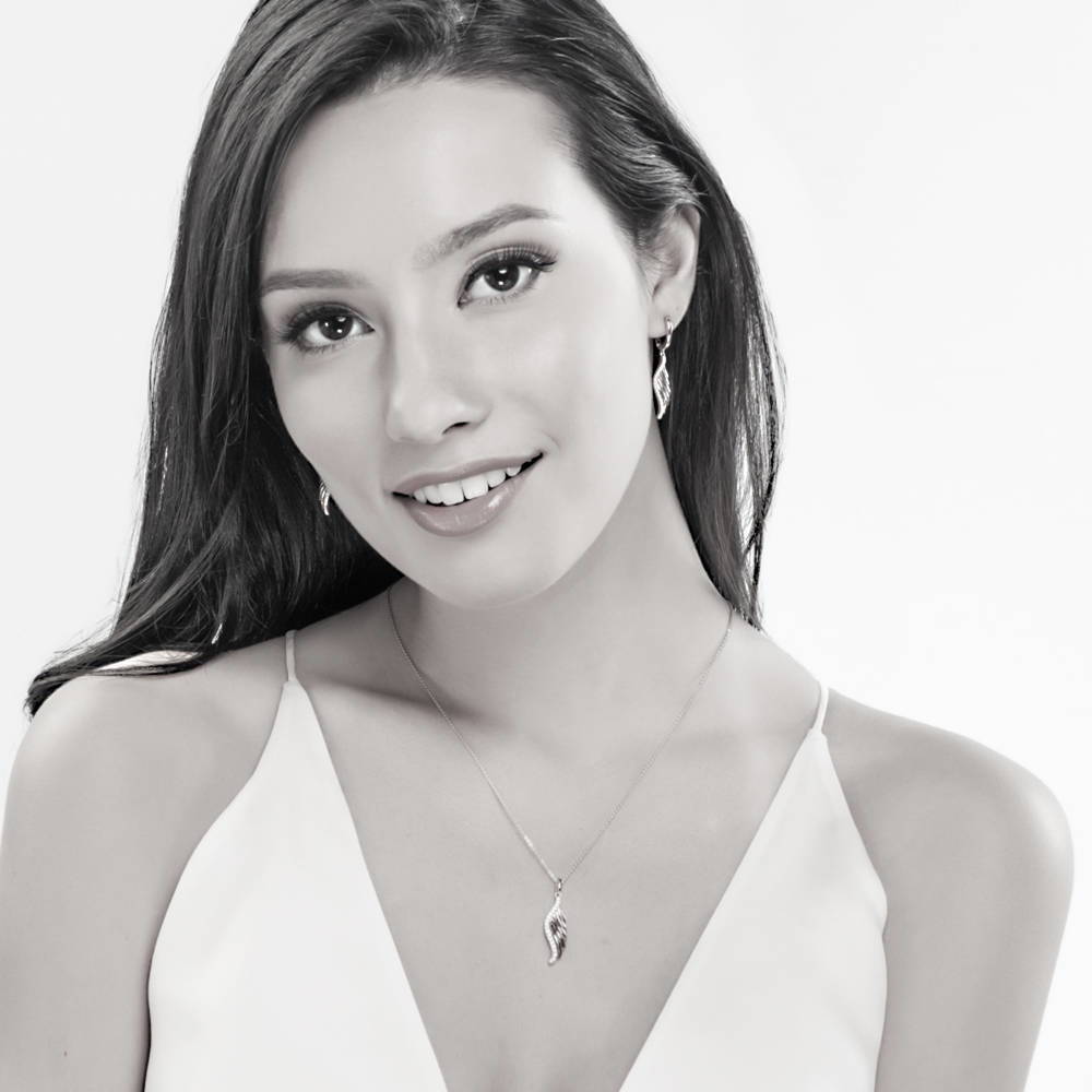 Angel Wings CZ Dangle Earrings in Sterling Silver