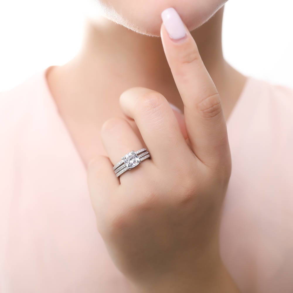 Pave CZ Eternity Ring in Sterling Silver