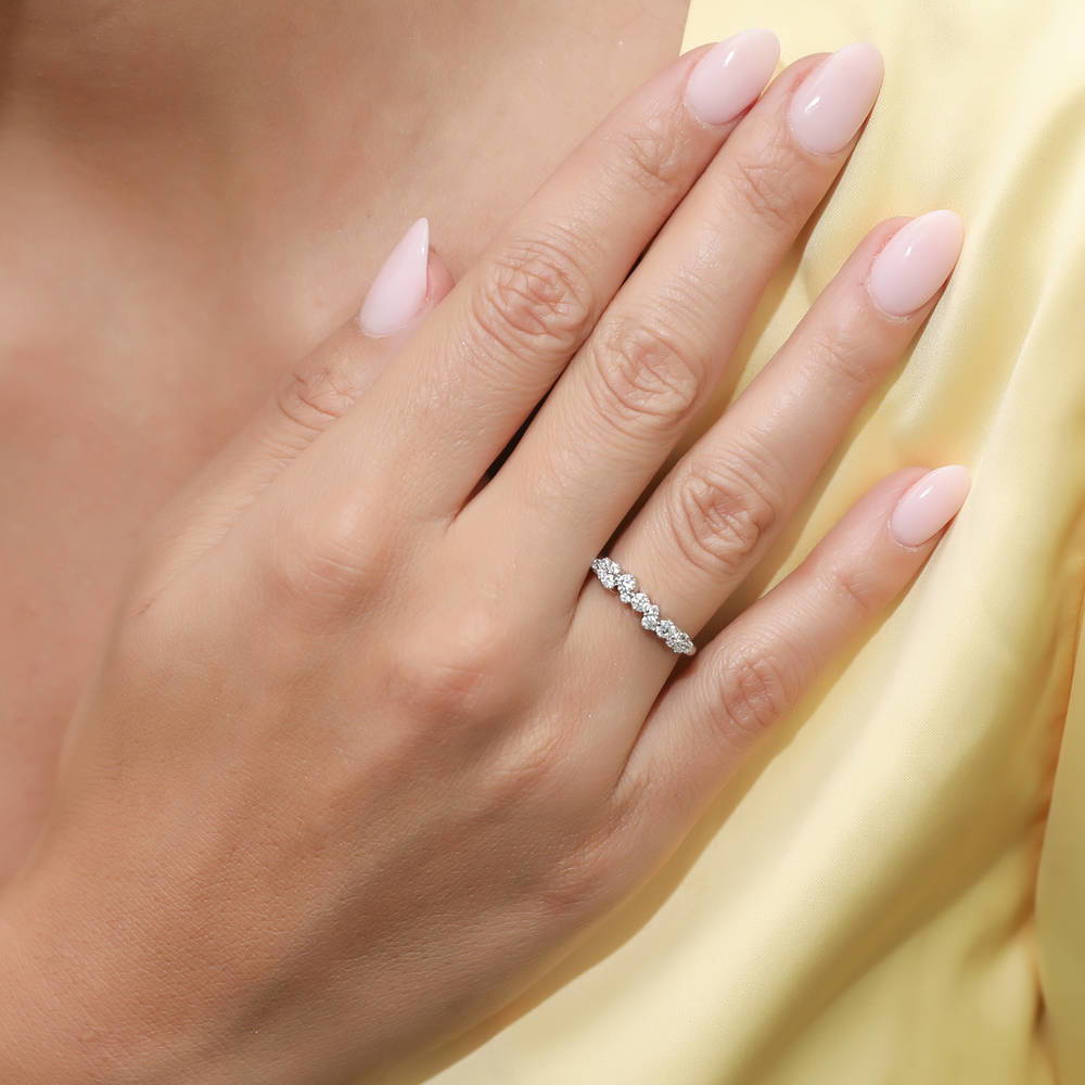 Cluster CZ Ring in Sterling Silver