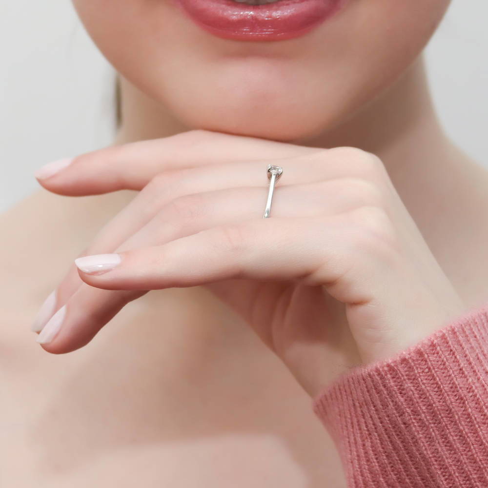 Solitaire 0.35ct CZ Ring in Sterling Silver