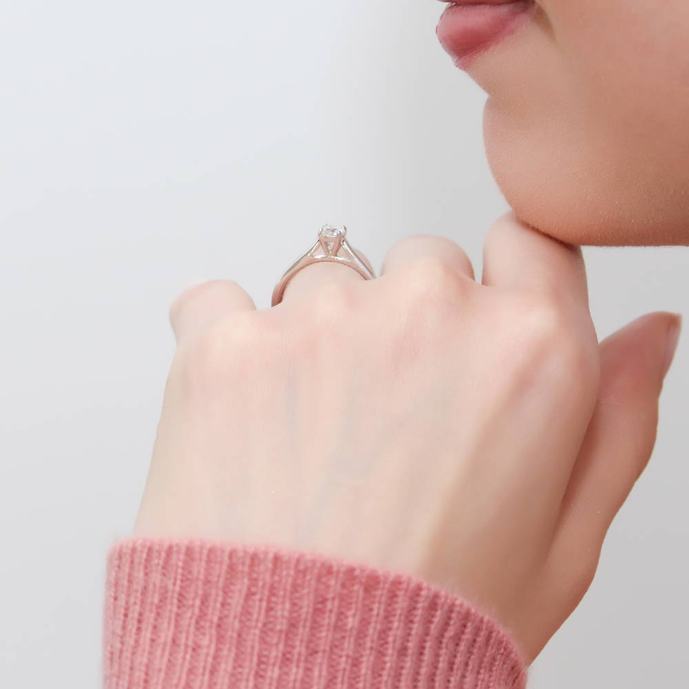 Solitaire 0.35ct CZ Ring in Sterling Silver