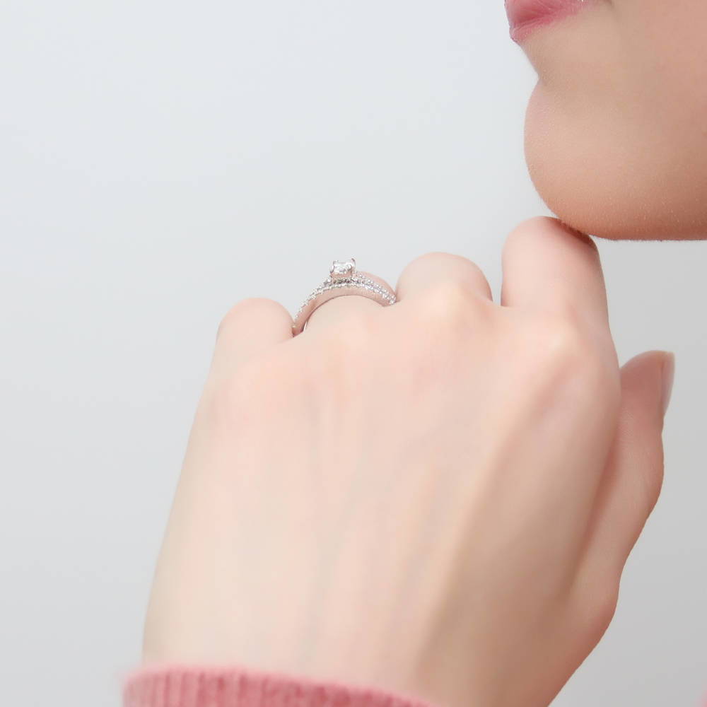 Solitaire 0.4ct Oval CZ Ring in Sterling Silver