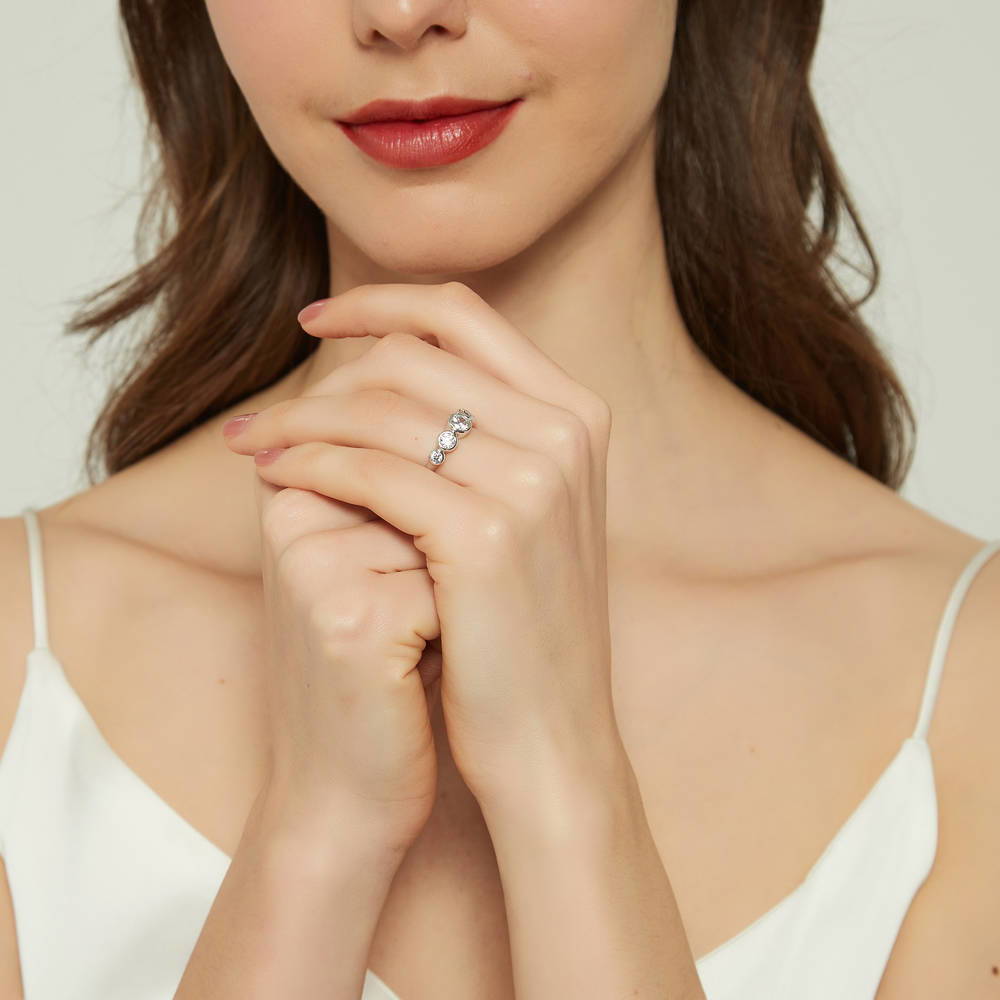 5-Stone CZ Ring in Sterling Silver