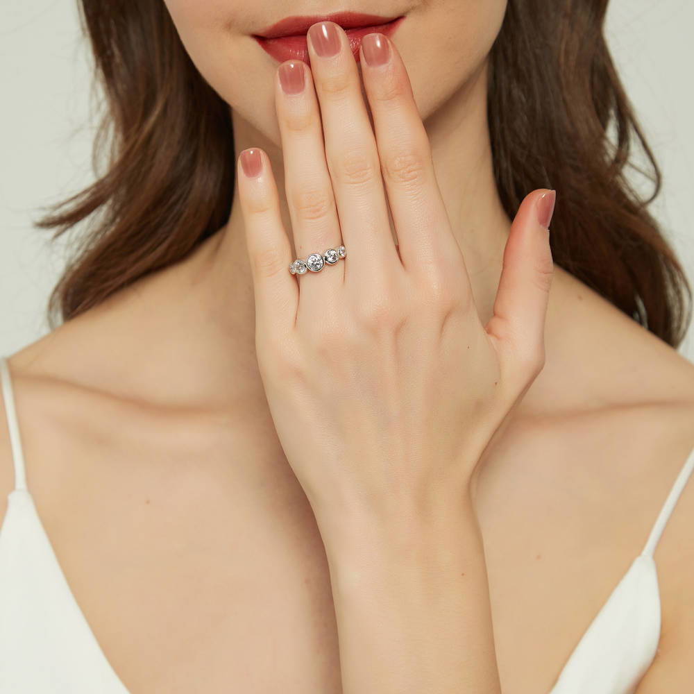 5-Stone CZ Ring in Sterling Silver
