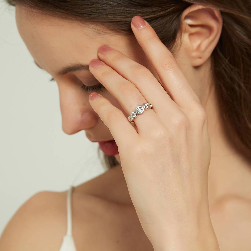 5-Stone CZ Ring in Sterling Silver