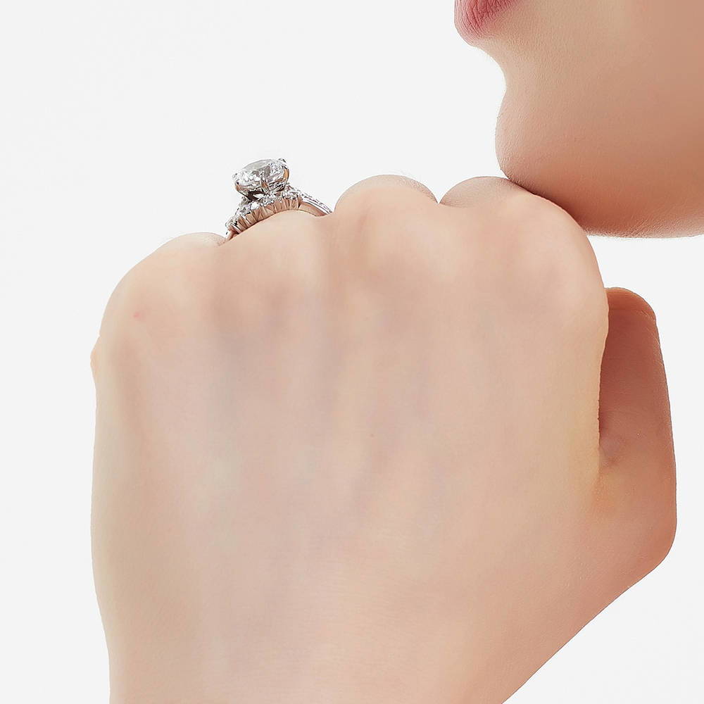 5-Stone Solitaire CZ Ring Set in Sterling Silver
