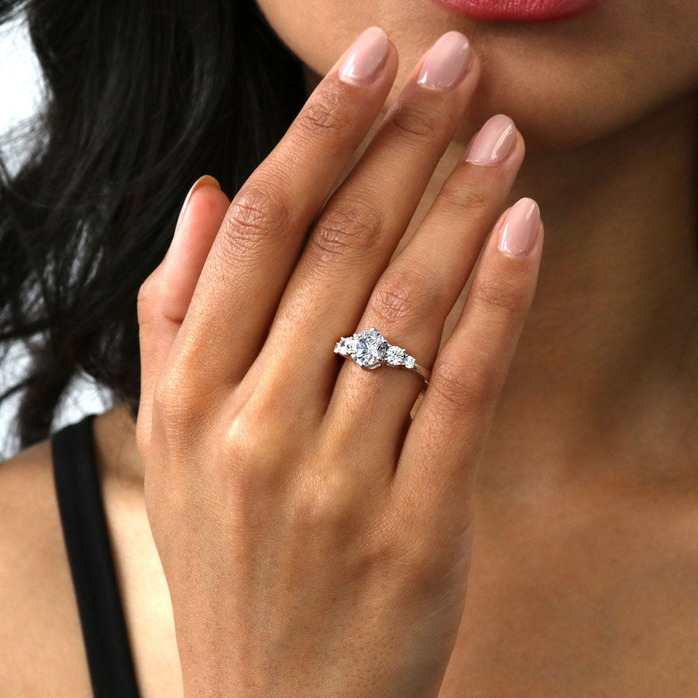 5-Stone CZ Ring in Sterling Silver