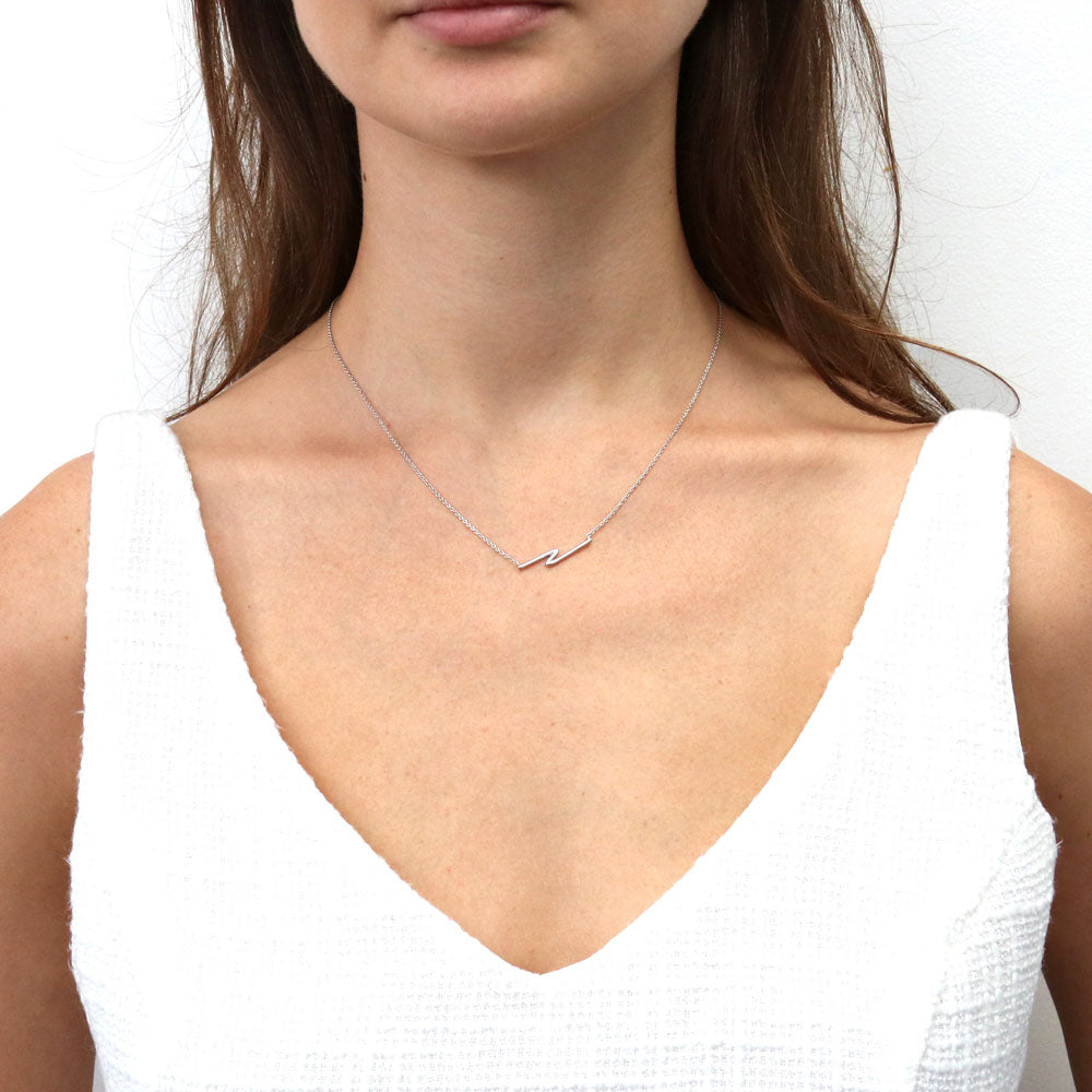 Model wearing Pendant Necklace in Sterling Silver, 2 of 6