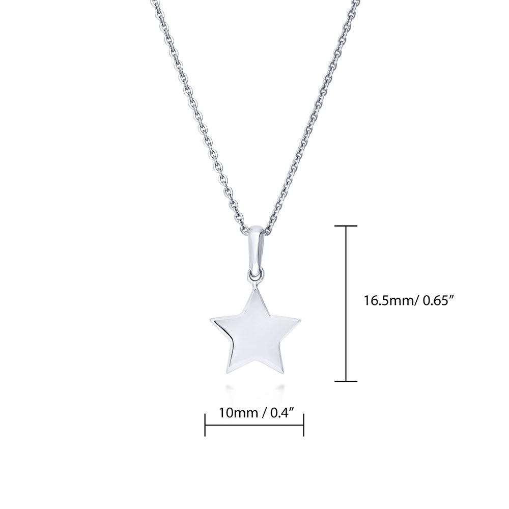 Star Pendant Necklace in Sterling Silver