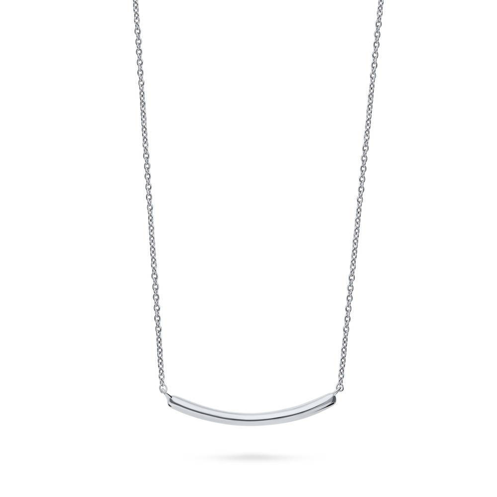 Bar Pendant Necklace in Sterling Silver, 1 of 6