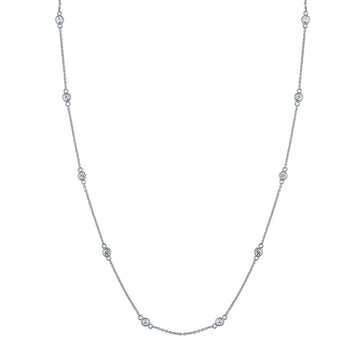 CZ by the Yard Station Necklace in Sterling Silver