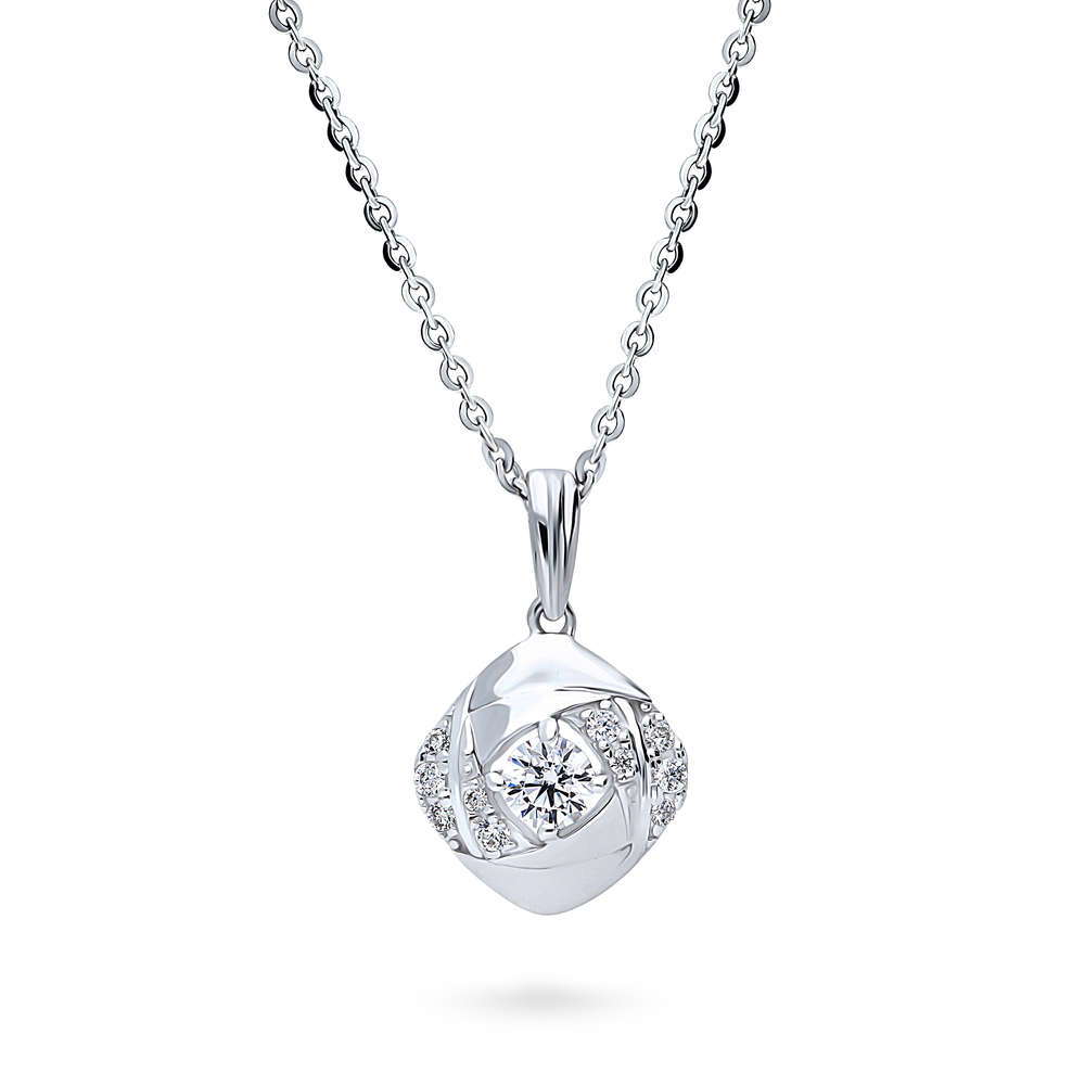 Woven CZ Necklace and Earrings Set in Sterling Silver, 5 of 10