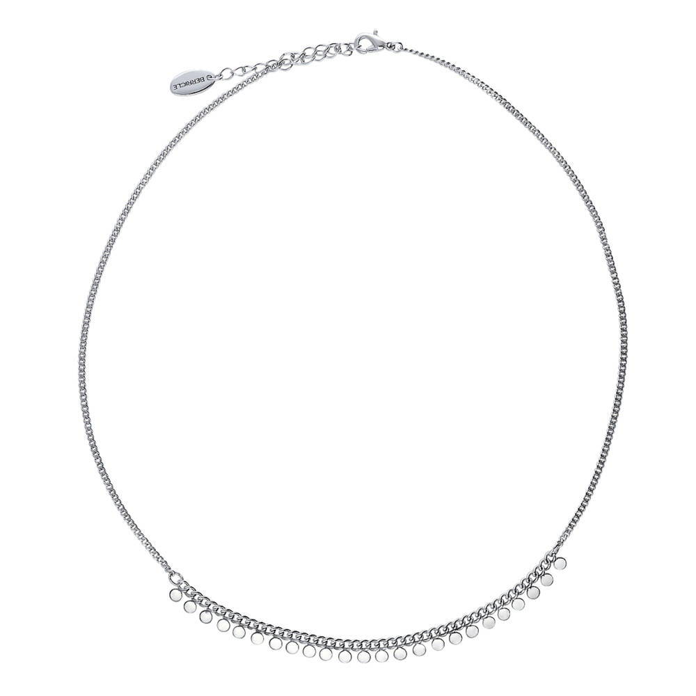 Paperclip Disc Chain Necklace in Silver-Tone, 2 Piece, 8 of 14