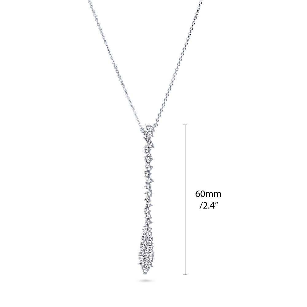 Cluster Teardrop CZ Necklace in Sterling Silver