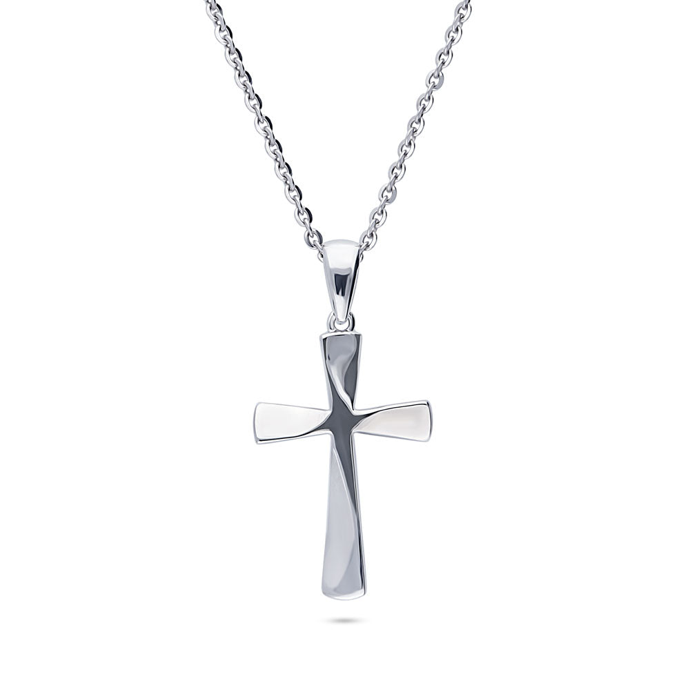 Cross CZ Pendant Necklace in Sterling Silver