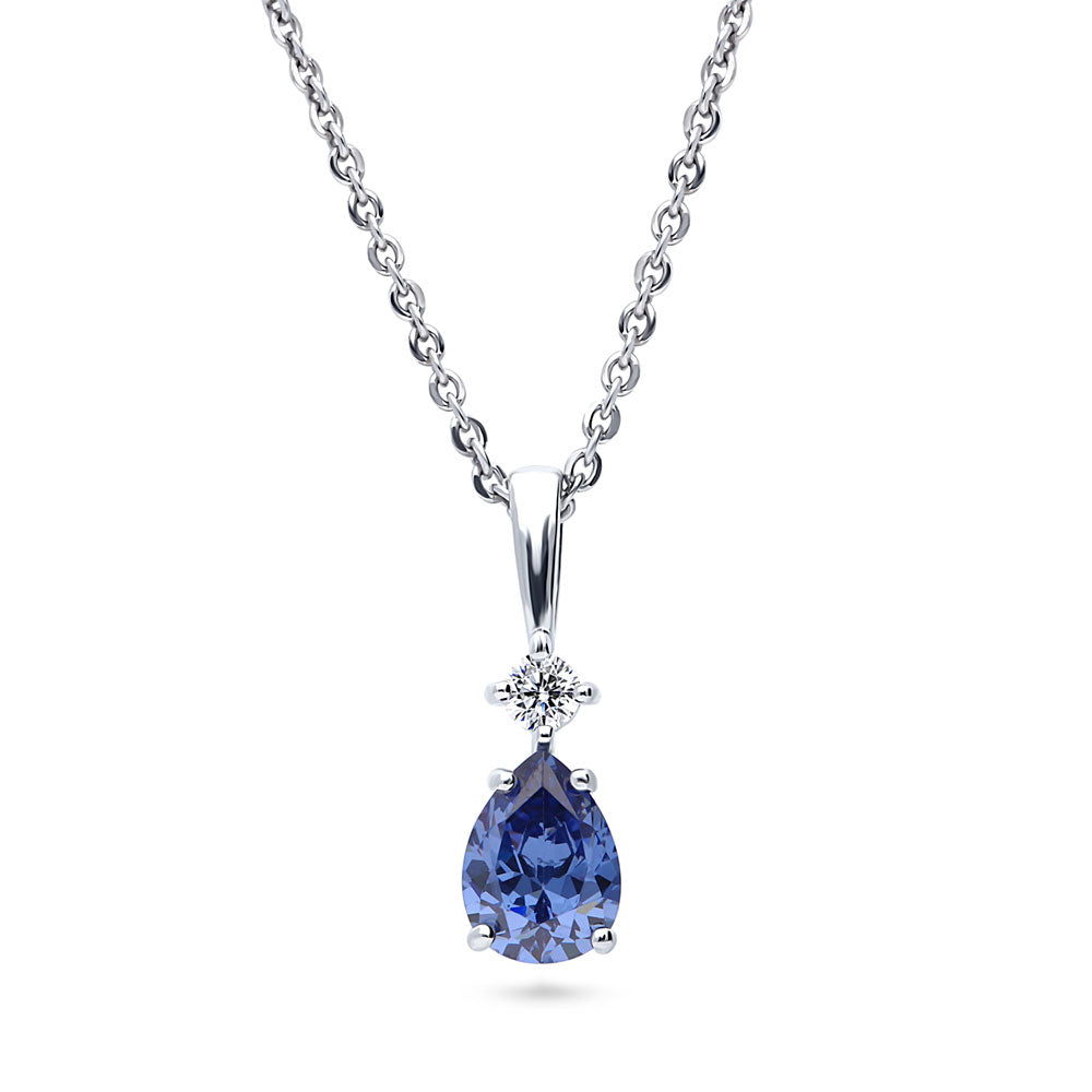 2-Stone Simulated Blue Tanzanite CZ Set in Sterling Silver, 5 of 10