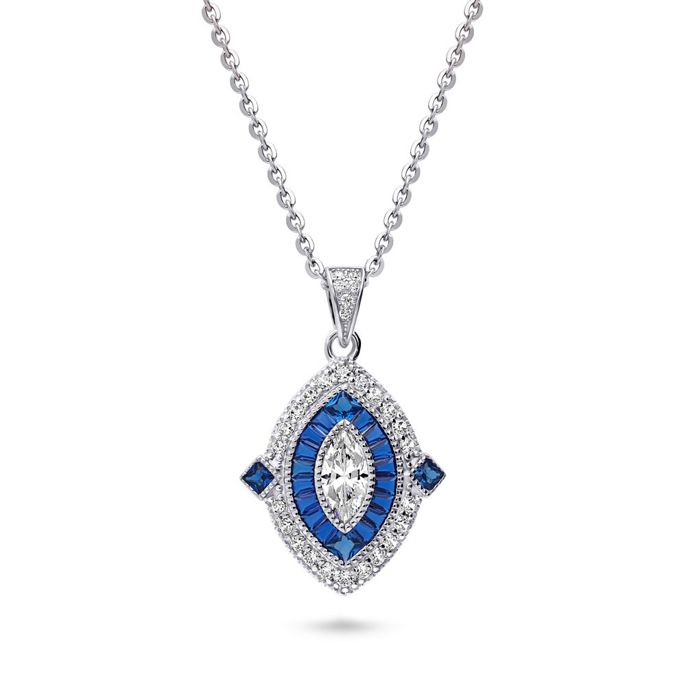 Halo Navette Marquise CZ Statement Set in Sterling Silver, 5 of 11