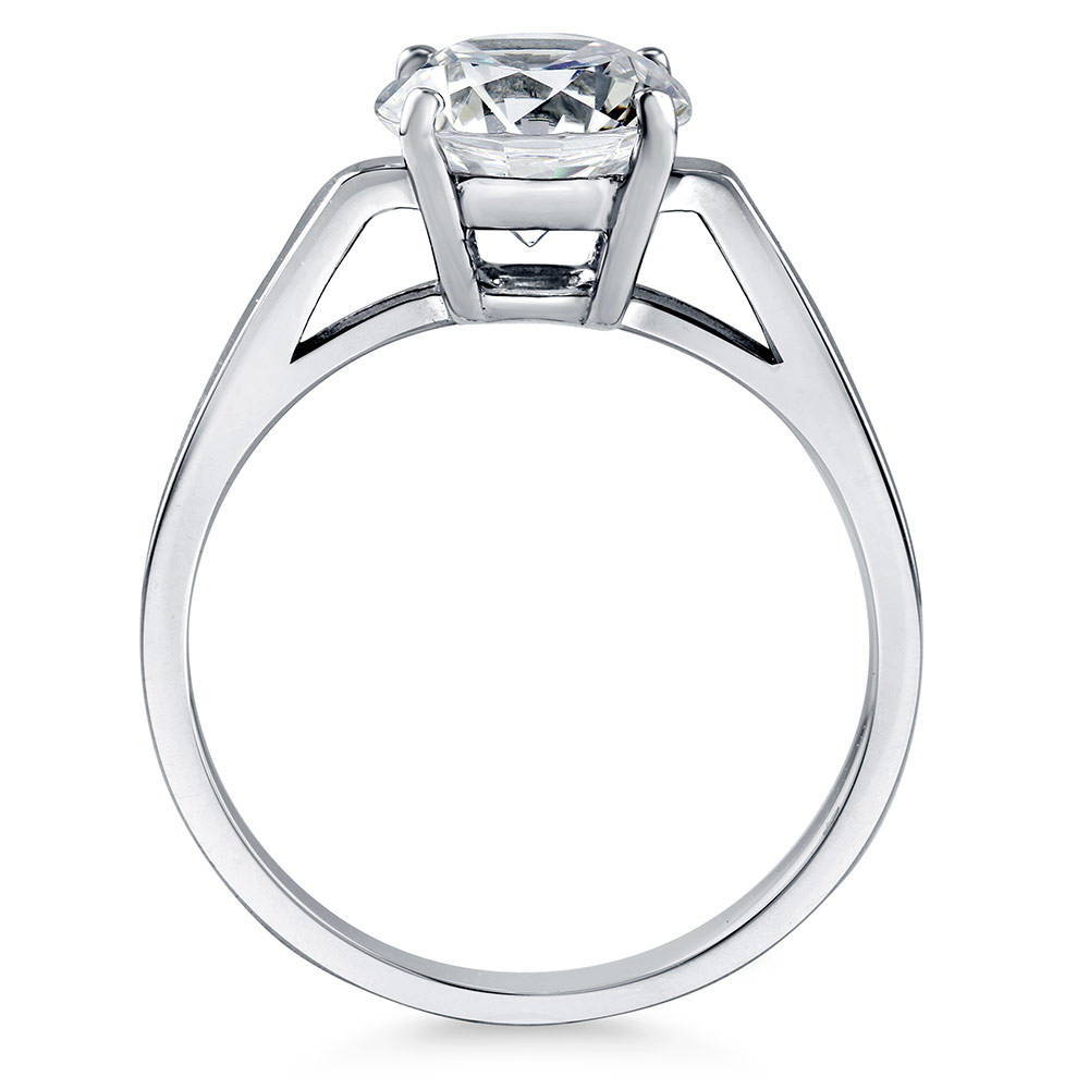 Alternate view of Solitaire 2ct Round CZ Ring in Sterling Silver, 6 of 6