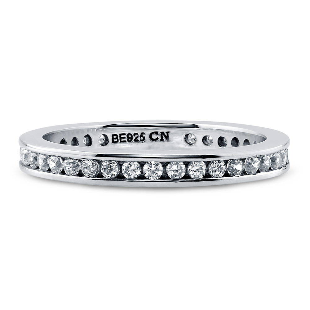 Channel Set CZ Eternity Ring in Sterling Silver, 1 of 4