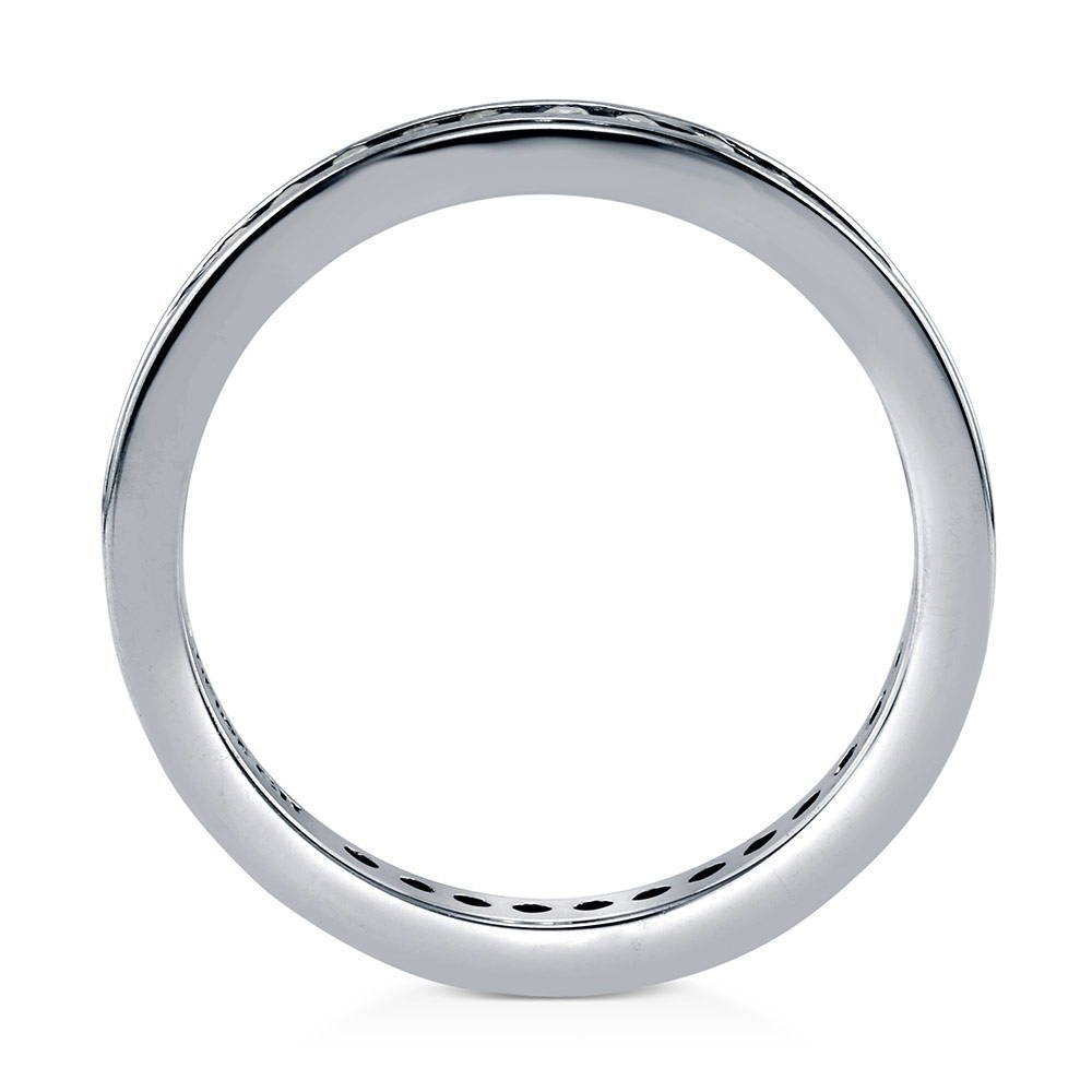 Angle view of Channel Set CZ Eternity Ring in Sterling Silver, 4 of 4