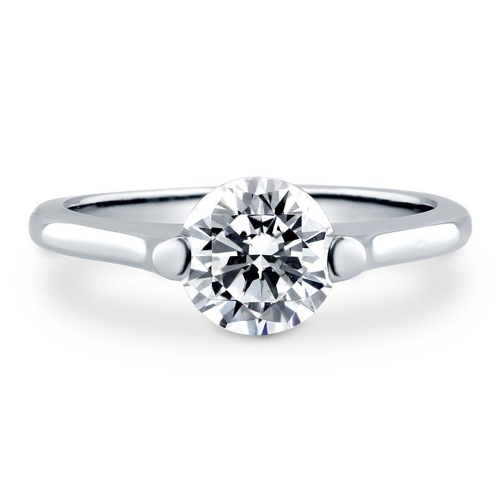 Solitaire 1.25ct Round CZ Ring in Sterling Silver