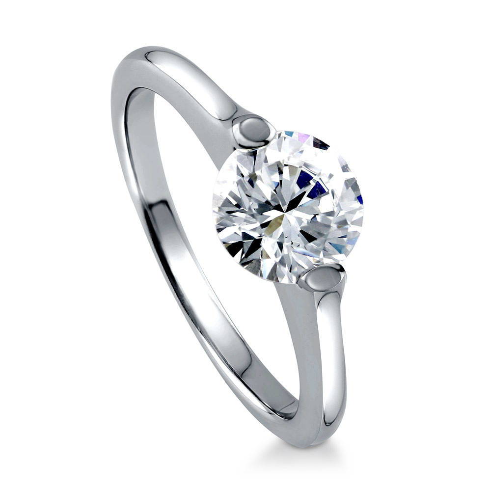 Solitaire 1.25ct Round CZ Ring in Sterling Silver