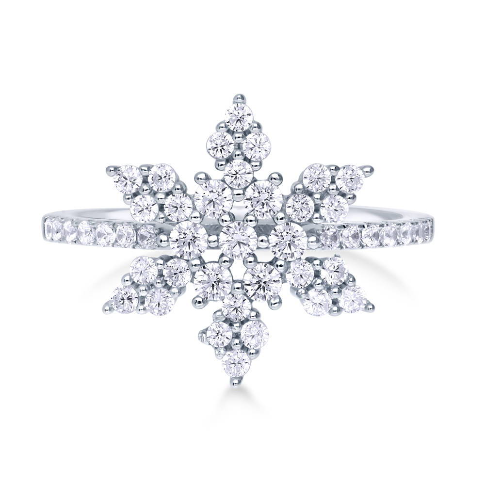 Snowflake CZ Ring in Sterling Silver