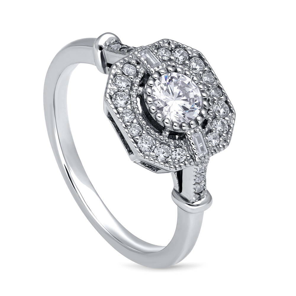 Art Deco CZ Ring in Sterling Silver