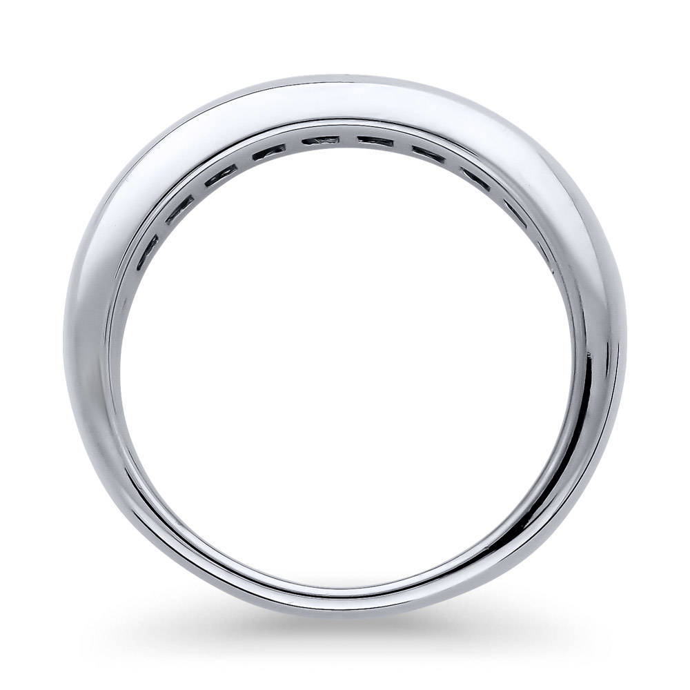Alternate view of Channel Set Princess CZ Half Eternity Ring in Sterling Silver, 4 of 4