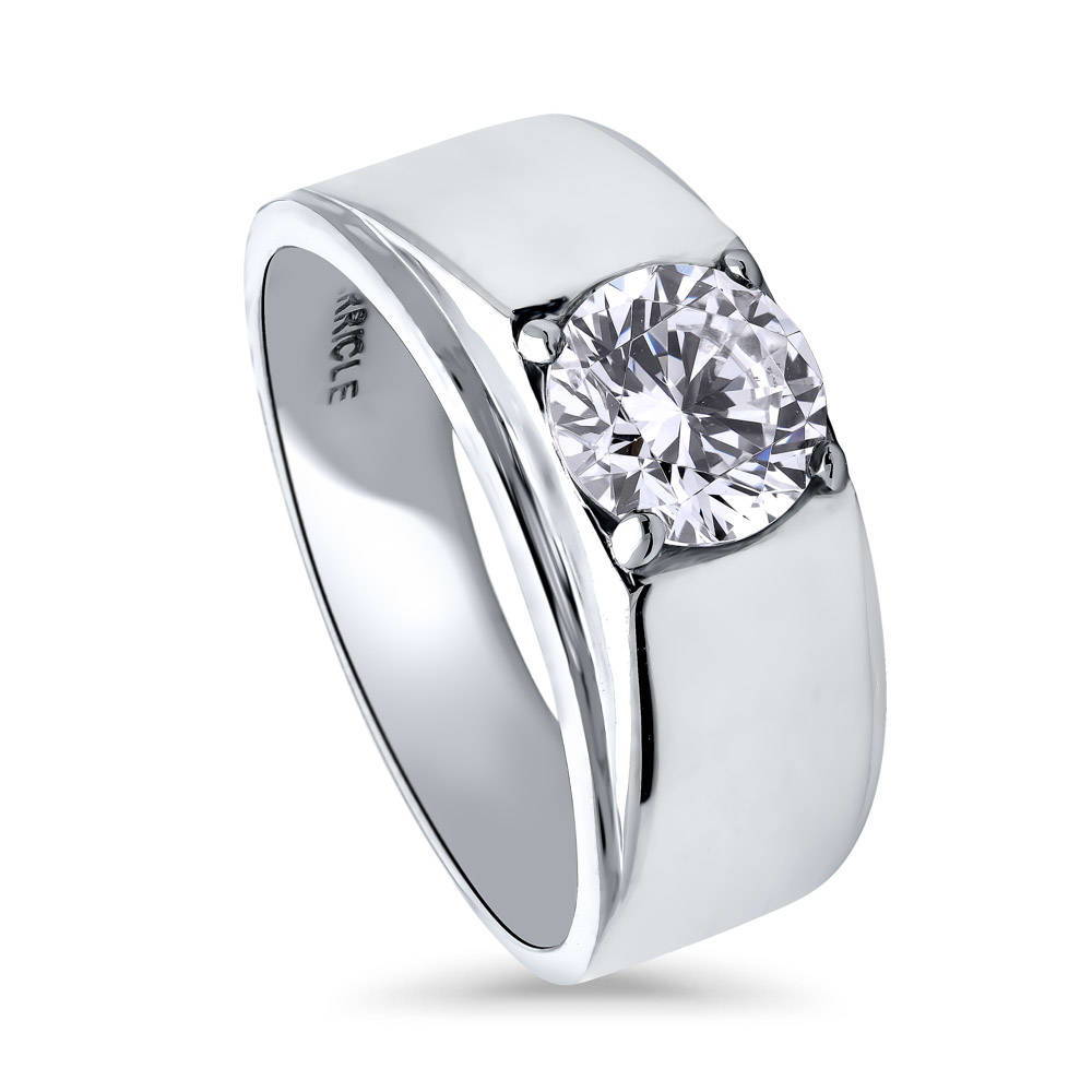 Solitaire 1.25ct Round CZ Ring in Sterling Silver