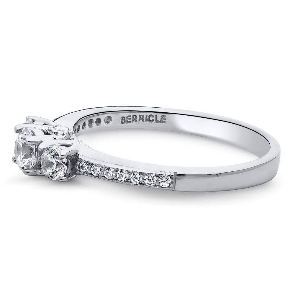 3-Stone 0.25ct CZ Ring in Sterling Silver