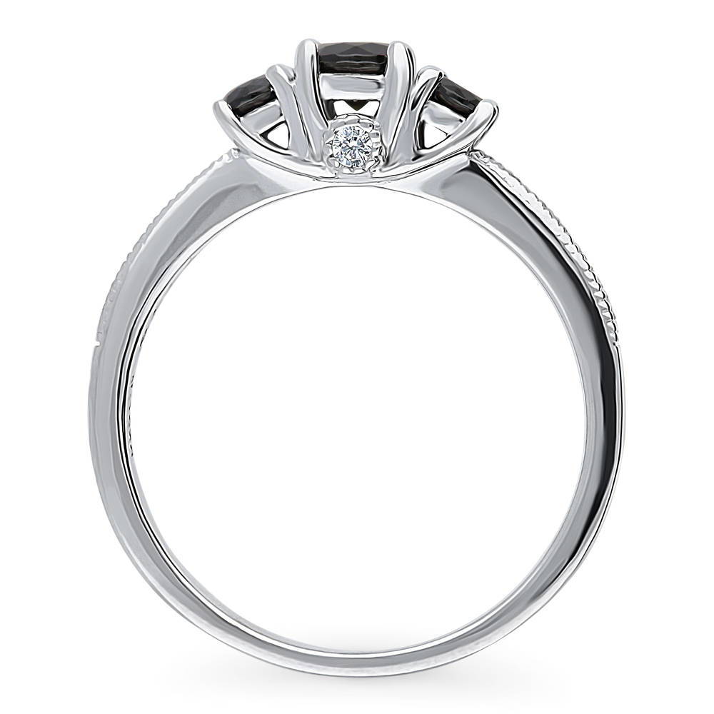 Alternate view of 3-Stone Round CZ Ring in Sterling Silver, 8 of 10