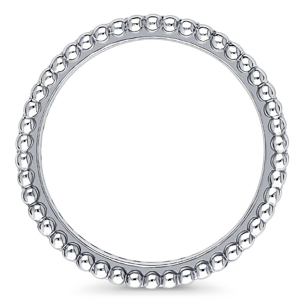 Bead Pave Set CZ Eternity Ring in Sterling Silver