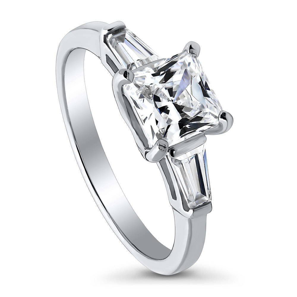 Solitaire 1.2ct Princess CZ Ring in Sterling Silver