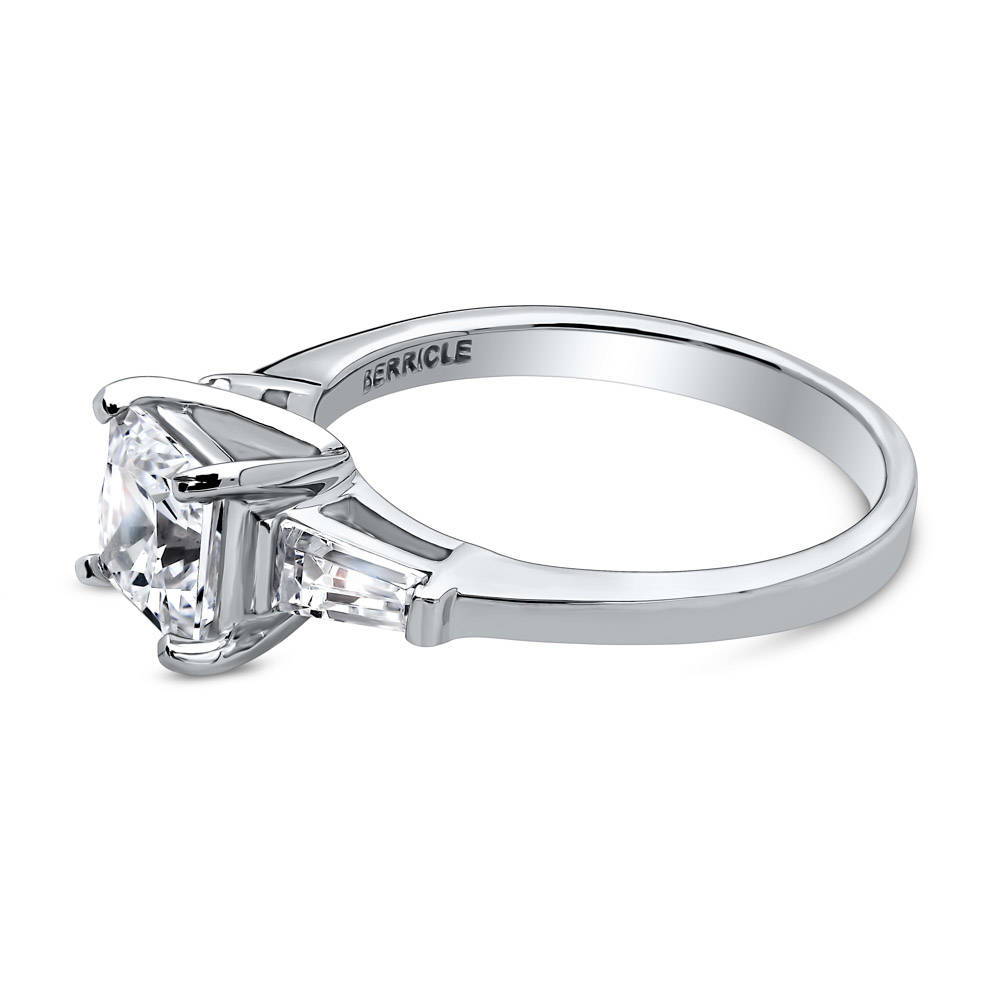 Solitaire 1.2ct Princess CZ Ring in Sterling Silver