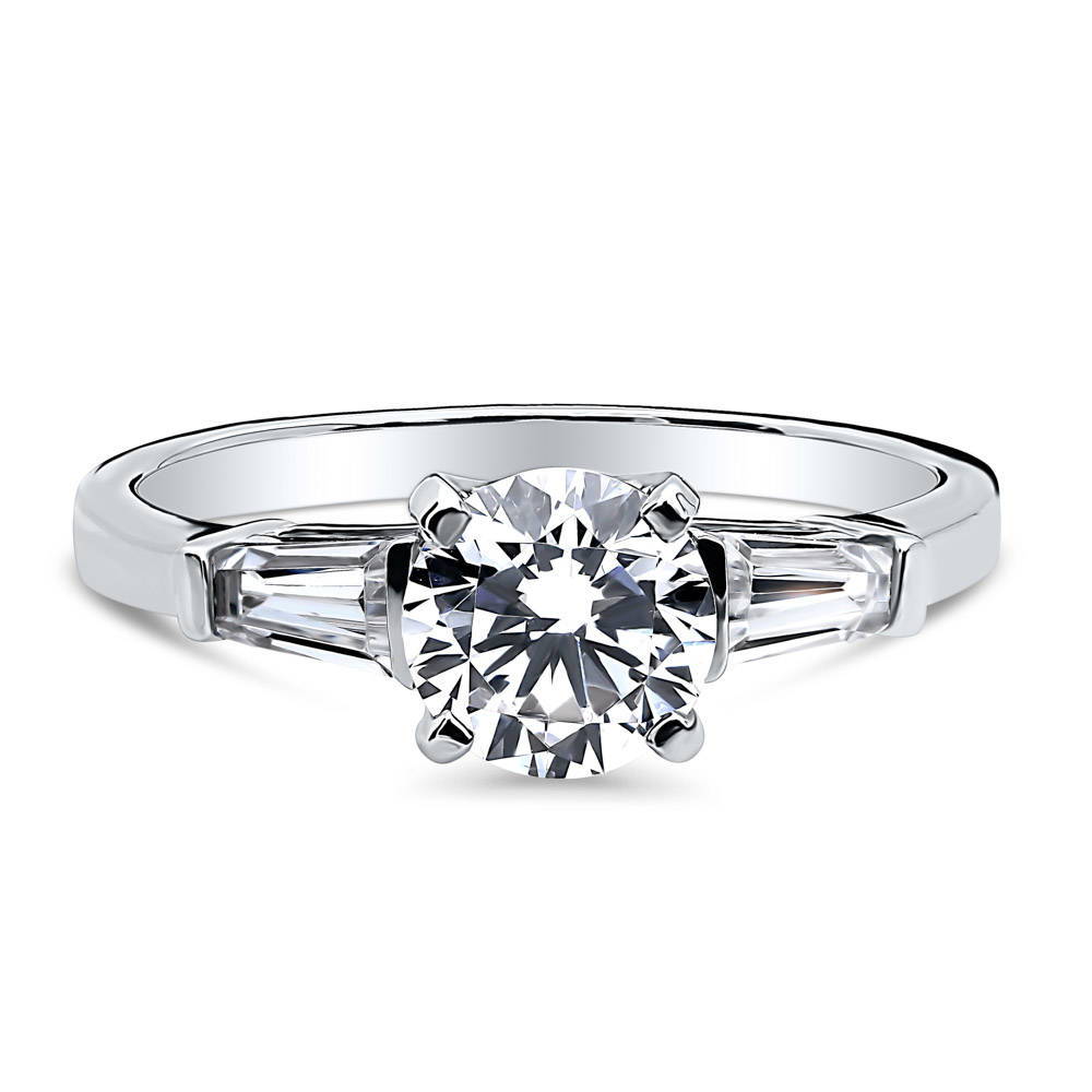 Solitaire 1ct Round CZ Ring in Sterling Silver