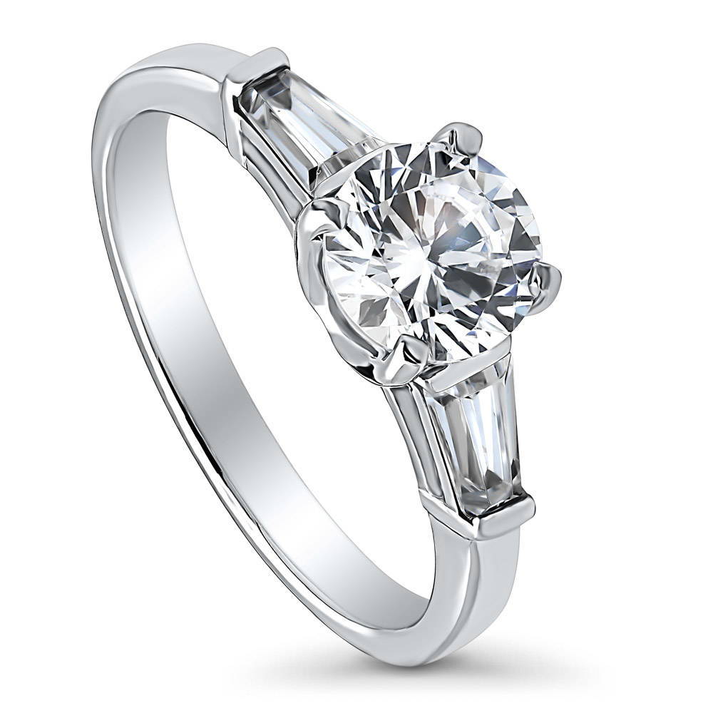 Solitaire 1ct Round CZ Ring in Sterling Silver