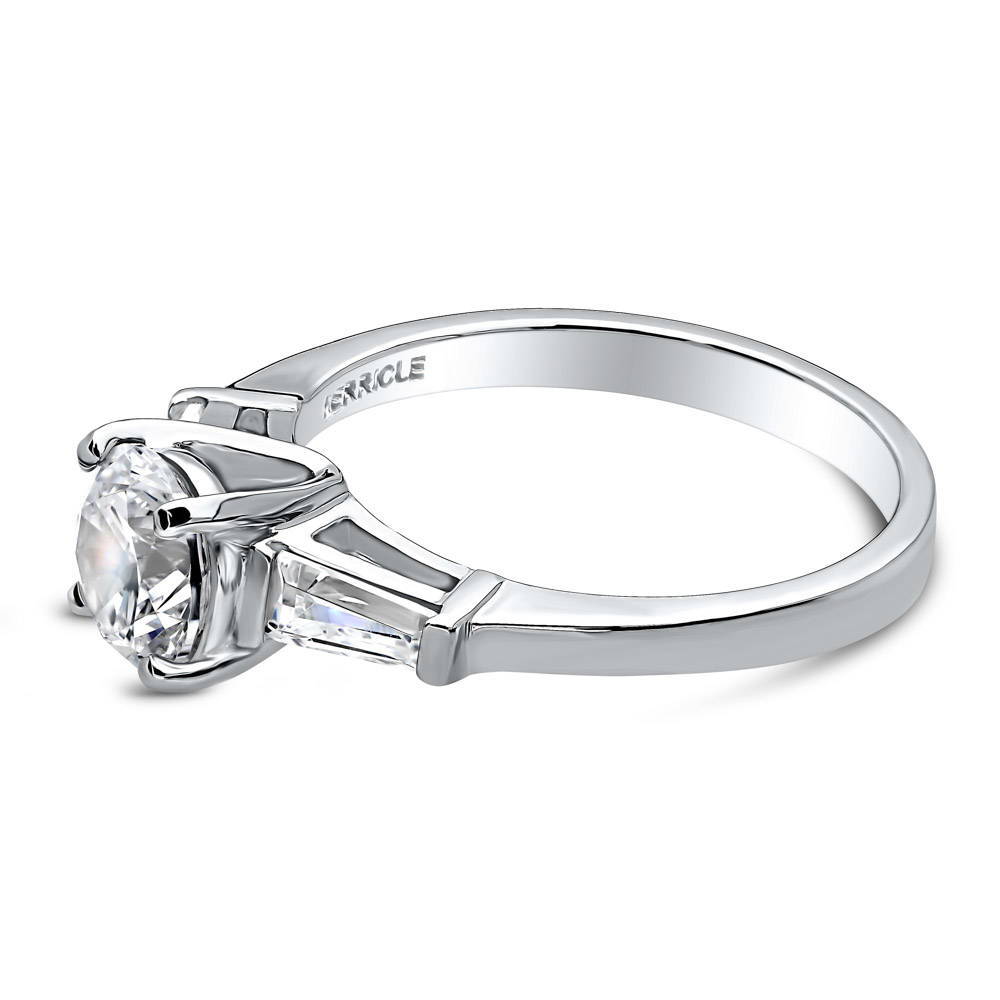 Solitaire 1ct Round CZ Ring in Sterling Silver