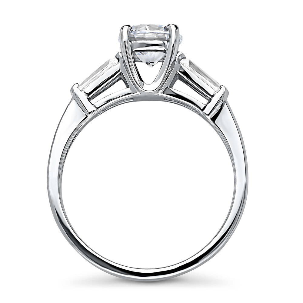 Solitaire 1ct Round CZ Ring in Sterling Silver