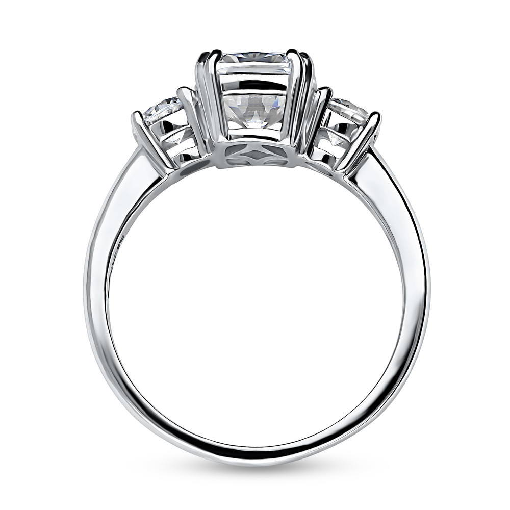 Alternate view of 3-Stone Cushion CZ Ring in Sterling Silver, 5 of 5